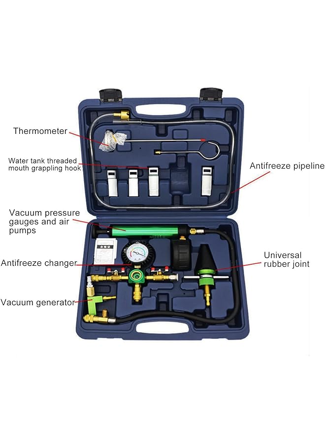 Generic Radiator Pressure Tester & Coolant Vacuum Refill Kit, Cooling System Vacuum Purge Radiator Coolant Refill Tool Kit, Automotive Water Tank Pneumatic Vacuum Antifreeze Change Filler  - Image 2