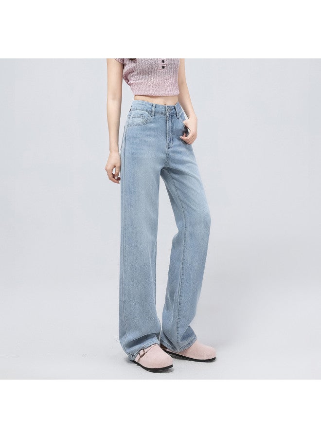 EPTISON Lyocell Flowy Tencel Jeans For Women - 2025 Summer Thin, Comfortable, Soft, Loose, Long Wide-leg Pants - Image 4