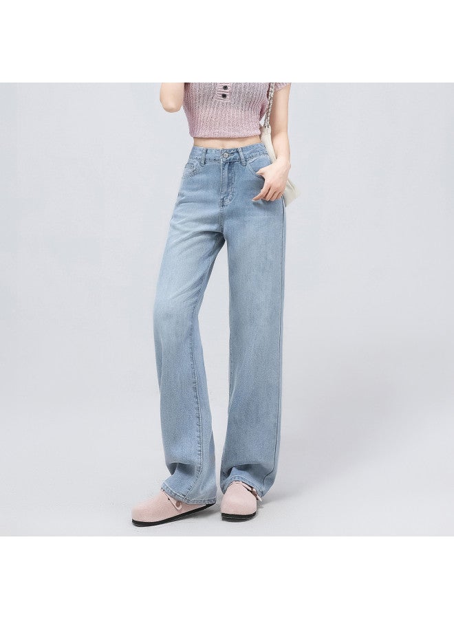 EPTISON Lyocell Flowy Tencel Jeans For Women - 2025 Summer Thin, Comfortable, Soft, Loose, Long Wide-leg Pants - Image 3