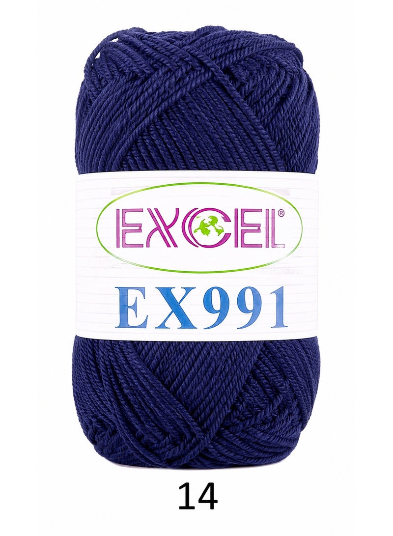 Excel EX991 Crochet Yarn Navy Blue 14 - Image 1