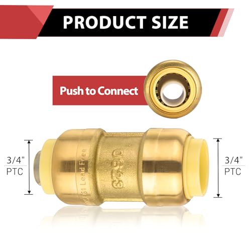 EFIELD (Pack of 5) EFIELD 3/4 Inch Straight Coupling Push-Fit Fitting to Connect Pex, Copper, CPVC with a Disconnect Clip,(PF008-5PCS) - Image 2