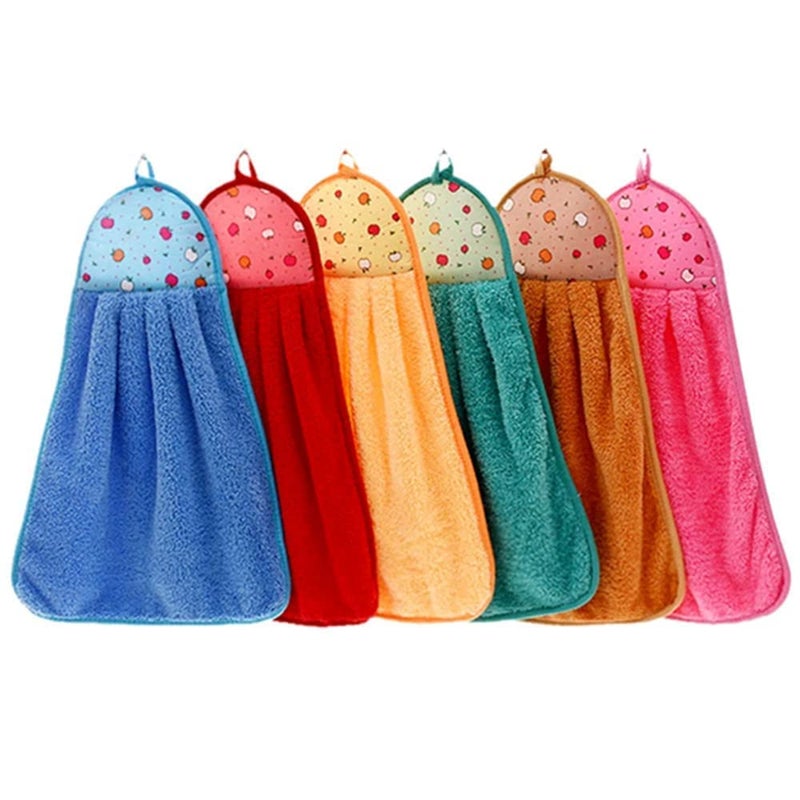 Microfiber Hand Towel with Ties 44x24 cm 200 GSM Pack of 4 Multicolour - Image 2