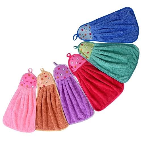 Microfiber Hand Towel with Ties 44x24 cm 200 GSM Pack of 4 Multicolour - Image 1