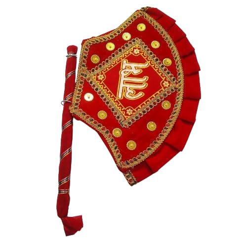 Decorative Handmade Fan for Weddings and Other Occasion Red - Image 1