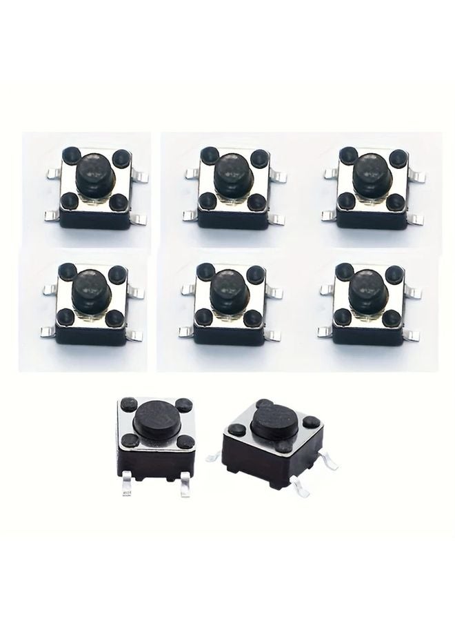 مفاتيح ضغط مصغرة دقيقة 50 قطعة 4 دبوس لوحة دائرة 6 مم أسود أبيض - Image 4