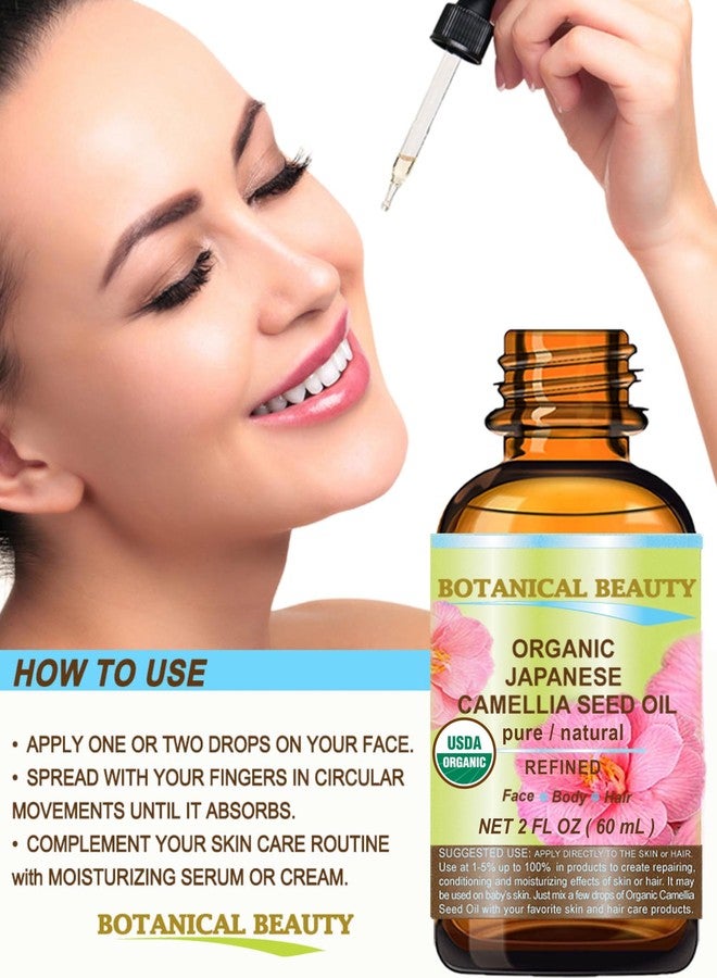 Botanical Beauty Japanese ORGANIC CAMELLIA Seed Oil. 100% Pure Natural Undiluted Refined Cold Pressed Carrier Oil to revitalize and rejuvenate the hair, skin and nails. 2 Fl. oz 60 ml - Image 5