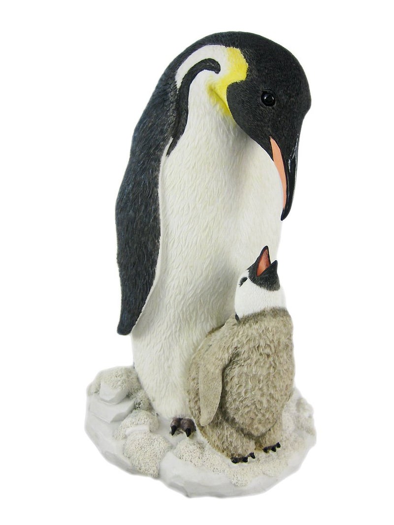 Veronese Design Mother and Child Penguin Statue with Baby Chick  a Heartwarming Lifelike Cold Cast Resin Sculpture - Perfect for Penguin Enthusiasts - 9.25 Inches High - Image 1