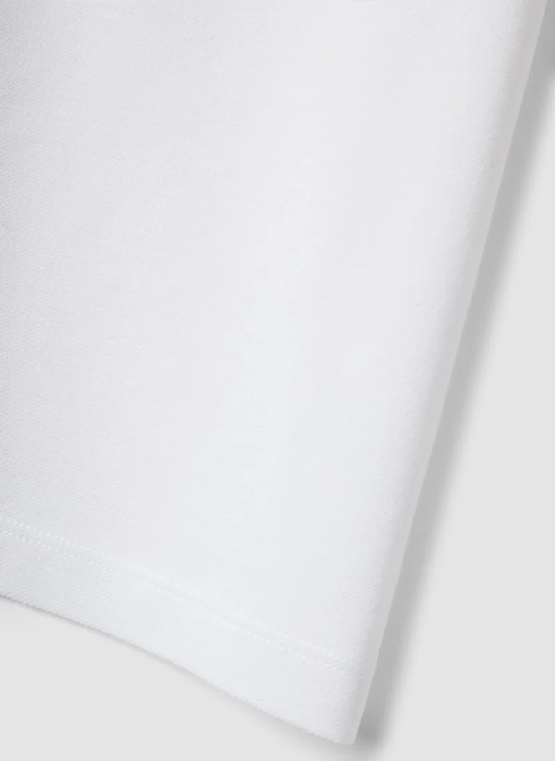 Ovs  OVS Boysâ€™ White Organic Cotton Polo Shirt, Regular Fit for Men | Best Price UAE
