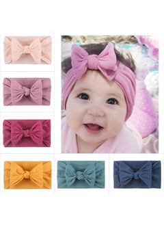 SHOWAY 6 Pcs Baby Turban Headband Set Baby Turban Headband Set Bowknot Hairband Soft Headwear Elastic For Newborn Girls Boys Kids Gift Random Color One Size  - Image 1