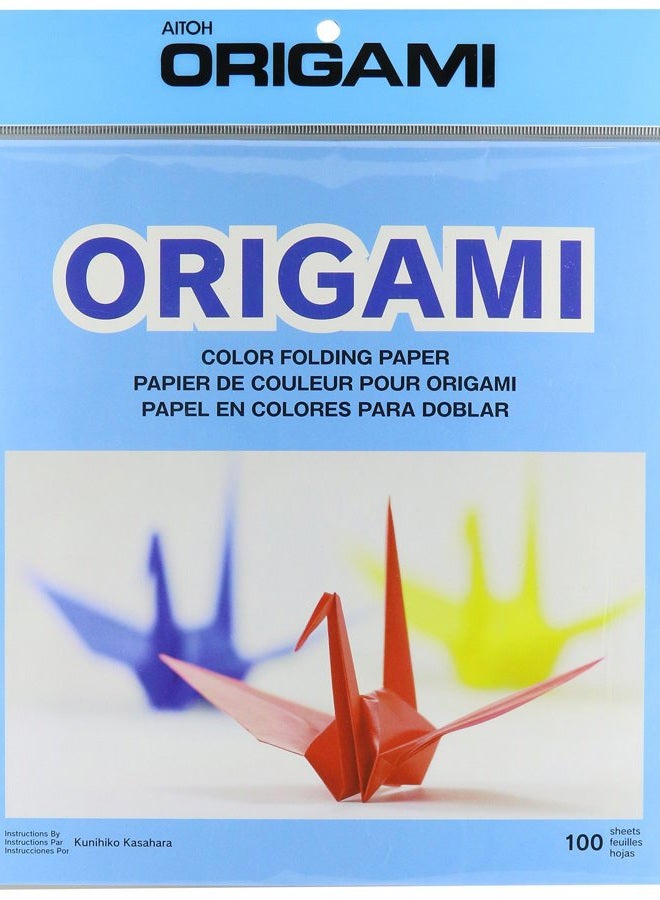 Aitoh Origami Paper 9.75"X9.75" 100/Pkg, Assorted Colors - Image 1