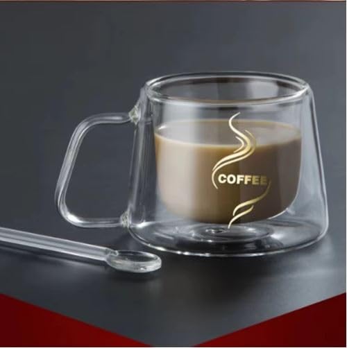 Ash  Roh Ash & Roh 150ml Modern Double Walled Coffee Mug, Insulated Cup for Hot and Cold Beverages, Sleek Handle Design (Pack of 1) - Image 3