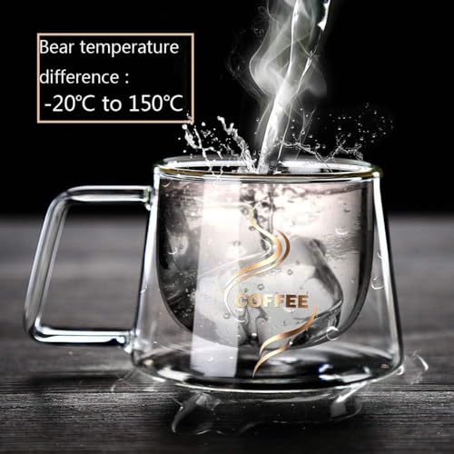Ash  Roh Ash & Roh 150ml Modern Double Walled Coffee Mug, Insulated Cup for Hot and Cold Beverages, Sleek Handle Design (Pack of 1) - Image 2