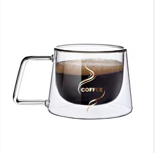 Ash  Roh Ash & Roh 150ml Modern Double Walled Coffee Mug, Insulated Cup for Hot and Cold Beverages, Sleek Handle Design (Pack of 1) - Image 1