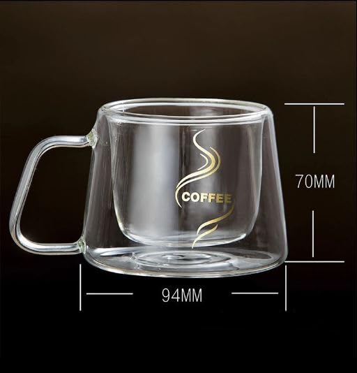 Ash  Roh Ash & Roh 150ml Modern Double Walled Coffee Mug, Insulated Cup for Hot and Cold Beverages, Sleek Handle Design (Pack of 1) - Image 4