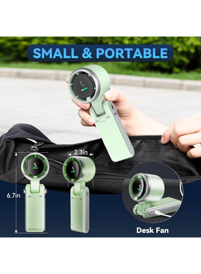 NIBEMINENT Portable Handheld Turbo Fan, 5 Gear Wind, 4000mAh Rechargeable Fans, Up to 12 Working Hours, 3 IN 1 Hand Fan with Air Turbo Tech Cooling Fan for Outdoor Activities, Travel, Beach - Image 5