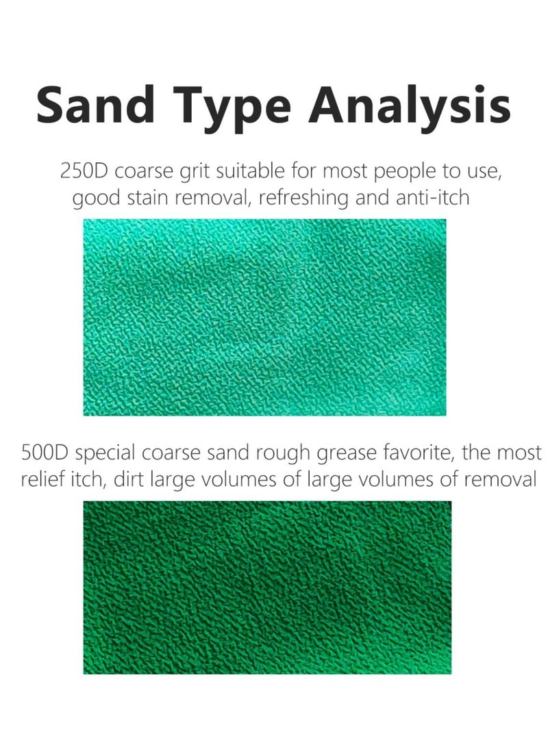 KASTWAVE Body Back Scrubber Towel for Shower Bath Wash Scrub Cloth Washcloth Washer for Men Women Exfoliation Body Scrubbing Brush Exfoliator 500D (Green) - Image 4