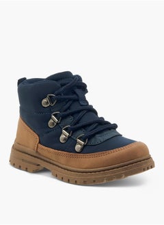JUNIORS Boys Panelled Ankle Boots with Zip Closure and Pull Tabs  - Image 1