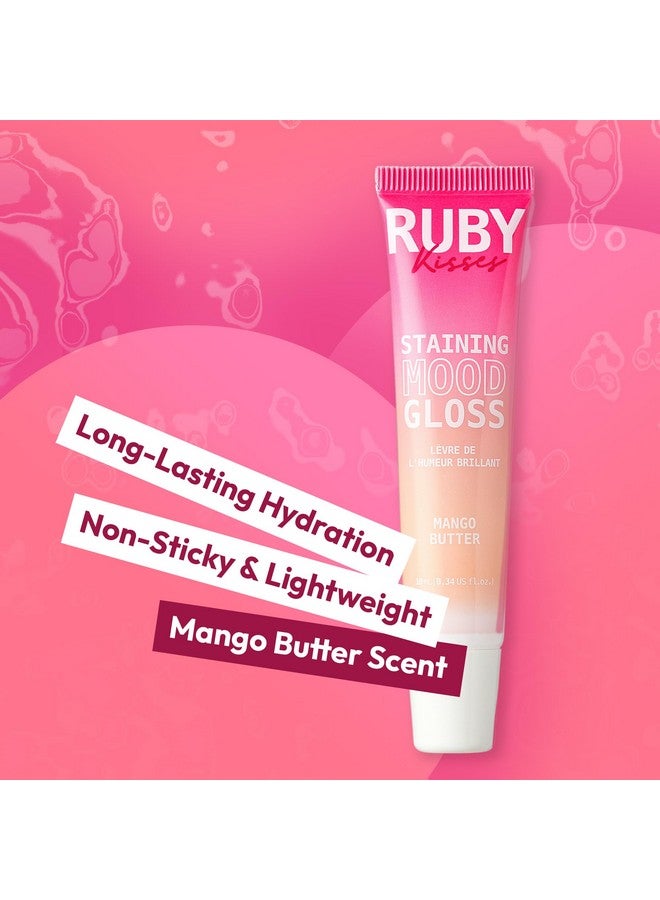 روبي كيسيز ملمع شفاه روبي كيسز ستينينغ مود، غني بزبدة المانجو للترطيب، تغيير لون منشط بالرقم الهيدروجيني، ملمس خفيف، لمعان غير لزج لشفتين ممتلئتين وناعمتين تدومان طويلاً (قطعة واحدة) - Image 4