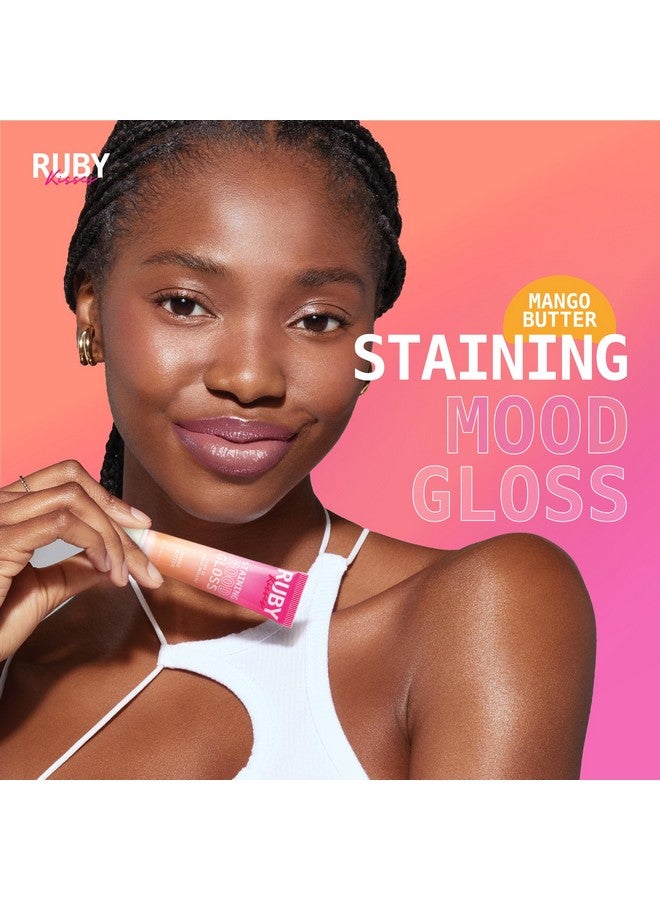 روبي كيسيز ملمع شفاه روبي كيسز ستينينغ مود، غني بزبدة المانجو للترطيب، تغيير لون منشط بالرقم الهيدروجيني، ملمس خفيف، لمعان غير لزج لشفتين ممتلئتين وناعمتين تدومان طويلاً (قطعة واحدة) - Image 5