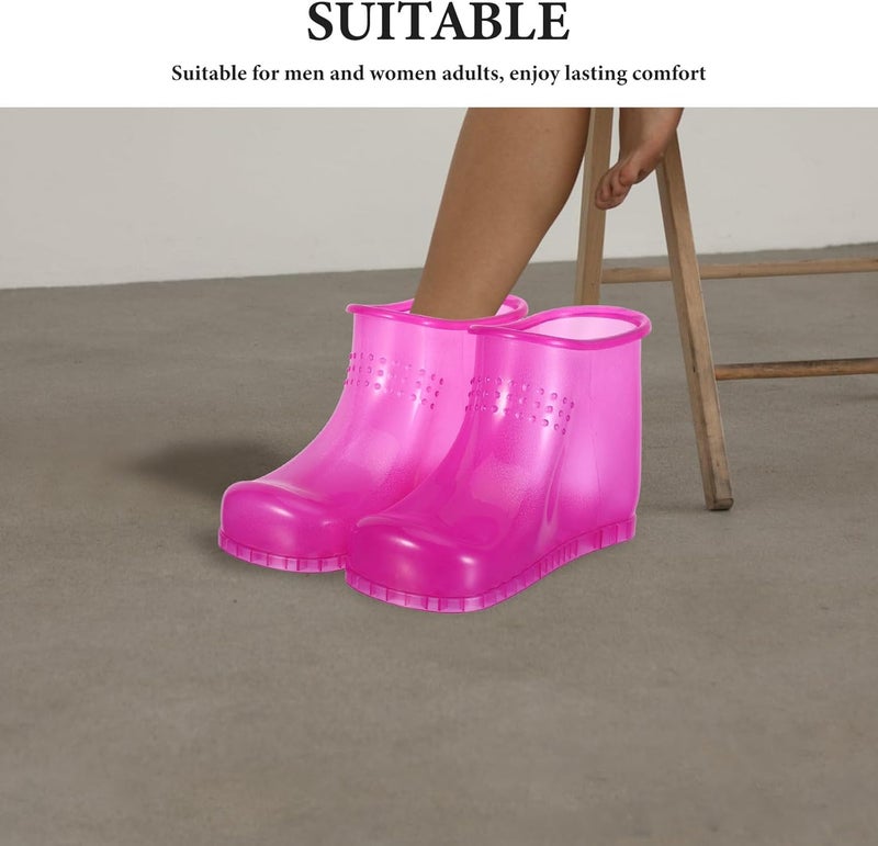All governorates deliver 1 Pair Portable Foot Soak Boots - Deep Massage Spa Shoes - Waterproof Foot Bath Basin for Relaxing Pedicures - Soaking Tub for Home Spa Rosy Ready varied options - Image 5