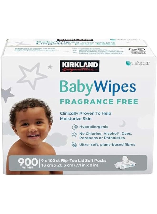 Kirkland Kirkland Signature Fragrance Free Baby Wipes, 900 Count  - Image 1