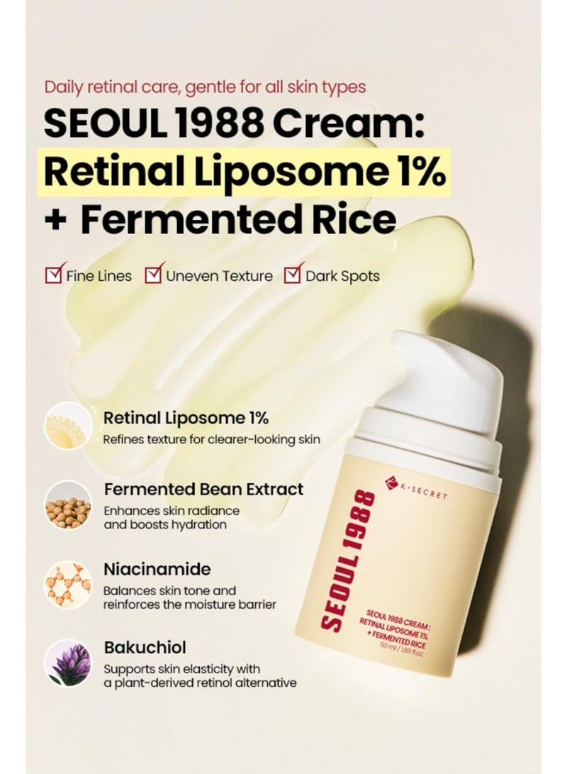 Seoul 1988 Cream Retinal Lioisome 1%+ Fermented Rice 50 ML - Image 2
