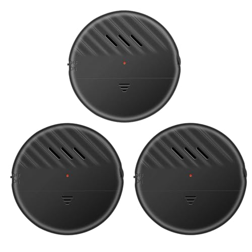 EverNary Window Vibration Alarm,3Pack 125dB Loud Ultra-Slim Anti-Theft Alarm for Door and Window Glass Break Sensor Alert with Adjustable Sensitivity (3, Black) - Image 1