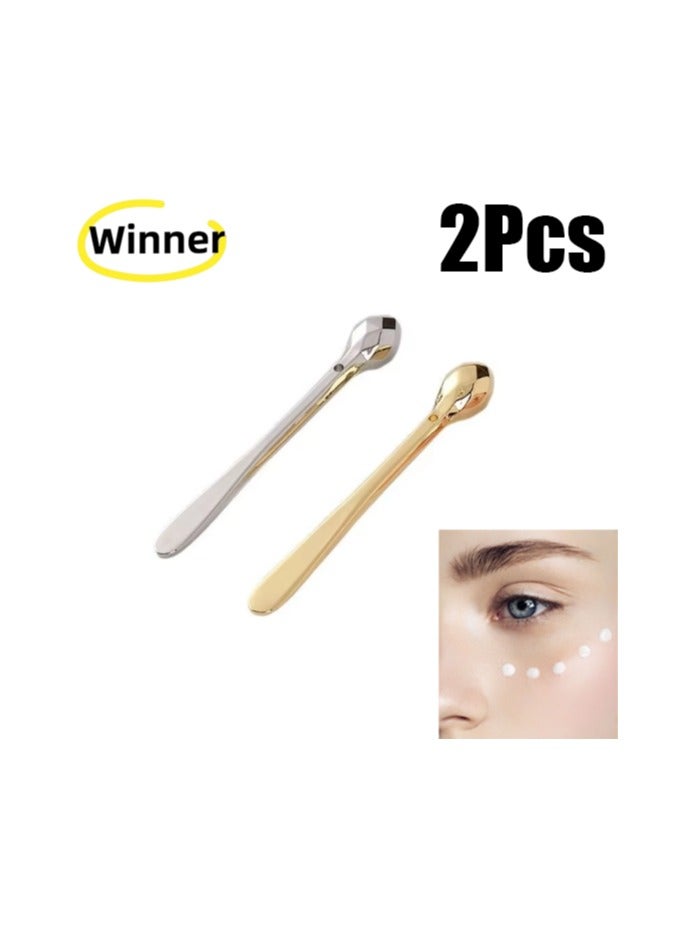 وينر عبوة من قطعتين من أداة وضع كريم العيون المعدنية، وعصا تدليك على شكل كرة دوارة لمصل العيون لتقليل الانتفاخ والتدليك - Image 1