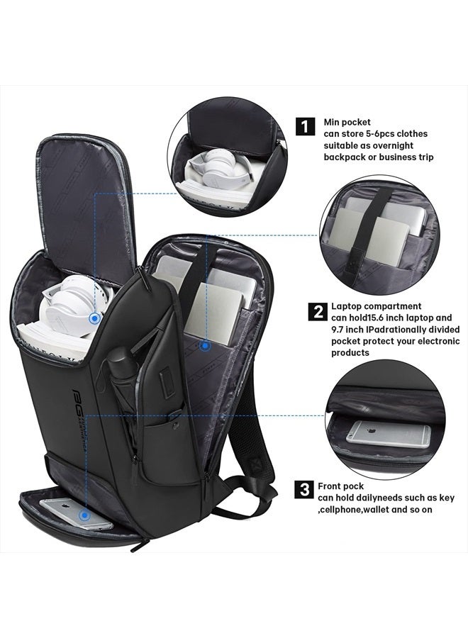 BANGE Business Laptop Smart backpack Can Hold 15.6 Inch Laptop Commute Backpack Carry on bag for men and women (Black)  - Image 2
