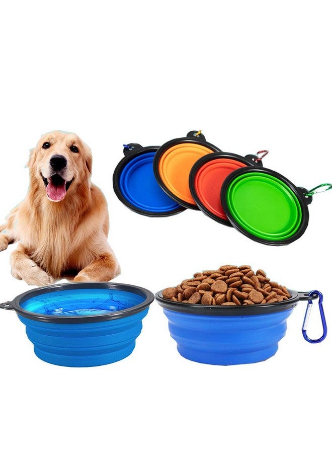 FDSHIP Collapsible Silicone Dog Bowl (Large Size) Foldable Expandable Cup Dish For Pet Cat Food Water Feeding, Portable Travel Bowl With A Free Hook - Blue - Image 5