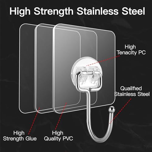 RADIANT Wall Hooks for Hanging, Self Adhesive Heavy Duty Wall Hooks, Wall Hangings, Kitchen Accessories (Big Hook, Pack of 10) - Image 2