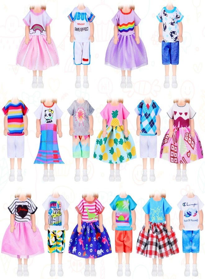 Hungdao 16 Pcs Girl Doll Clothes Lovely Outfits Mini Doll Clothes 6 Inch Dolls Accessories for Kids Birthday Outfit (Boys and Girls) - Image 1