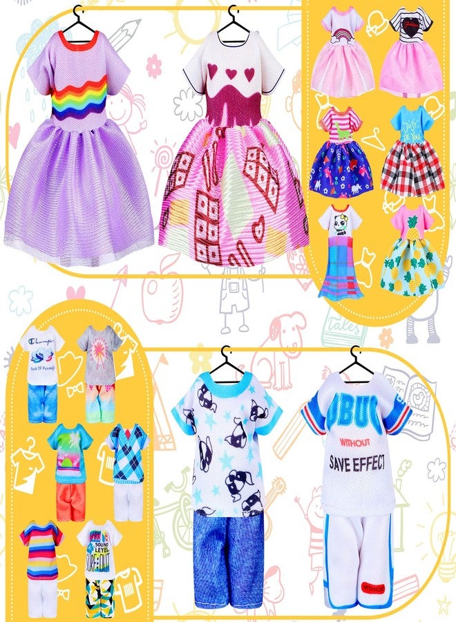 Hungdao 16 Pcs Girl Doll Clothes Lovely Outfits Mini Doll Clothes 6 Inch Dolls Accessories for Kids Birthday Outfit (Boys and Girls) - Image 2