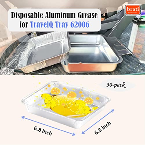 brati Disposable Aluminum Grease Trays for Napoleon TravelQ Series,for Travel Q Portable Propane Gas Grill Grease Liner,30-Pack - Image 2