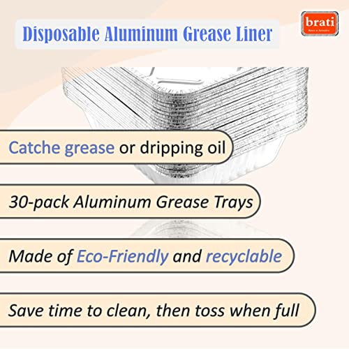 brati Disposable Aluminum Grease Trays for Napoleon TravelQ Series,for Travel Q Portable Propane Gas Grill Grease Liner,30-Pack - Image 4
