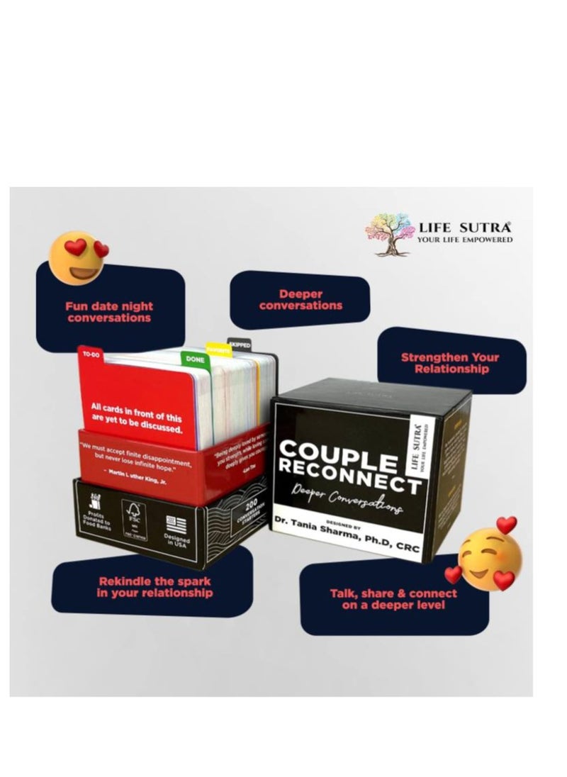 Y&D - Life Sutra - Couple Reconnect Game - Couples Game for Married Couples - 200 Couples Conversation Cards - Speak Your Love Language - Card Game for Couples - Designed - Image 1