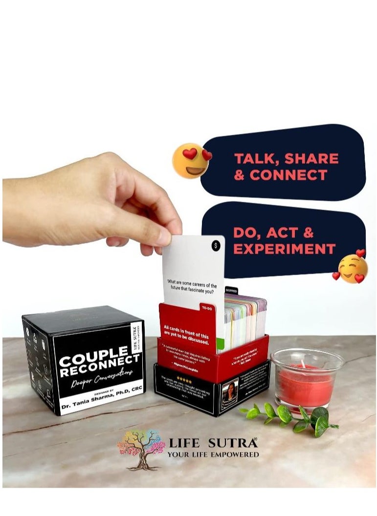 Y&D - Life Sutra - Couple Reconnect Game - Couples Game for Married Couples - 200 Couples Conversation Cards - Speak Your Love Language - Card Game for Couples - Designed - Image 1