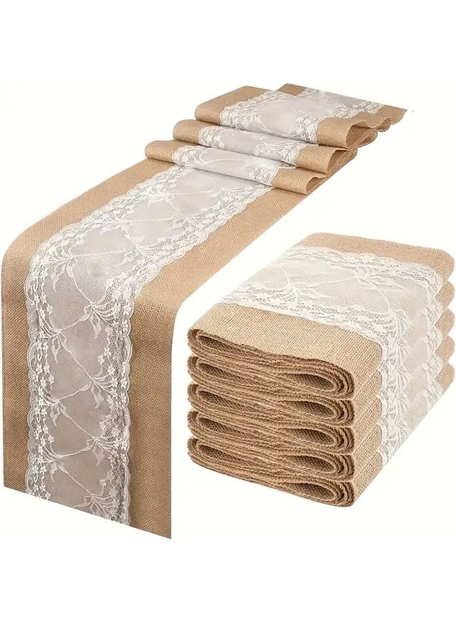 Natural Burlap Table Runner 11 81 Inch Wide 108 27 Inch Long Rustic Wedding Party Decoration - Image 3