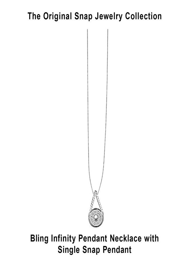 Ginger Snaps Bling Infinity Pendant Necklace | Interchangeable & Adjustable Snap Jewelry Collection | Button Charms for Necklaces, Bracelets & Rings | Standard Size | SN95-55 - Image 4