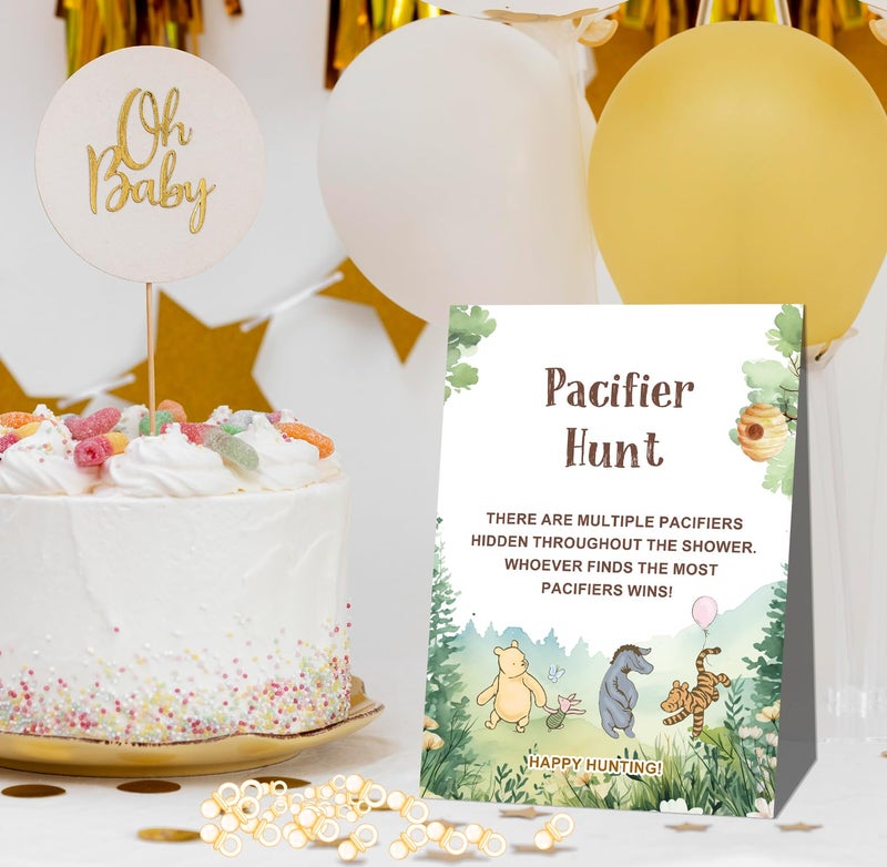 ALodr Winnie Baby Shower Games, 143 Pcs The Pooh Game Cards Set, Gender Reveal Party Decor, The Pooh Baby Shower Decorations, Bear Party Favors, Ctue Bear 9 Games Activities - Image 5