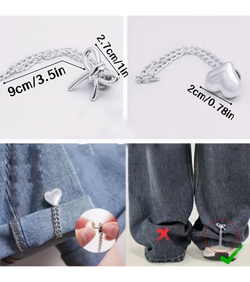 مجموعة مشابك زينة على شكل قلب فراشة للنساء للقمصان والجينز - Image 4