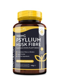 Nutravita Psyllium Husk Fibre 700 Mg, 180 Vegan Capsules, Made From 100% Pure Plantago Ovata Plant Seeds  - Image 1