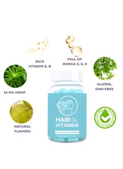 Vitamins Hair Cosmetics Hair Vitamins Vegan Dietary Supplement Gummies, Biotin Collagen Keratin Gummies for Hair, Nails and Skin, Hair Regrowth Vitamin, Skin Nail Biotin Collagen Gummies, Promotes Smooth Skin and Replenishes Lost Collagen  - Image 2