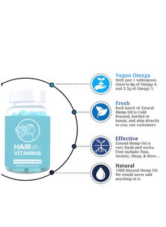 Vitamins Hair Cosmetics Hair Vitamins Vegan Dietary Supplement Gummies, Biotin Collagen Keratin Gummies for Hair, Nails and Skin, Hair Regrowth Vitamin, Skin Nail Biotin Collagen Gummies, Promotes Smooth Skin and Replenishes Lost Collagen  - Image 3