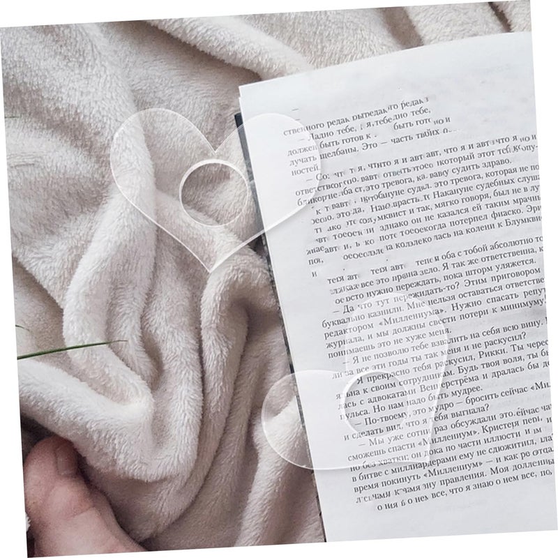 4Pcs Clear Acrylic Heart Shaped Book Page Holders For Reading Comfortable Grip High Transparency - Image 5