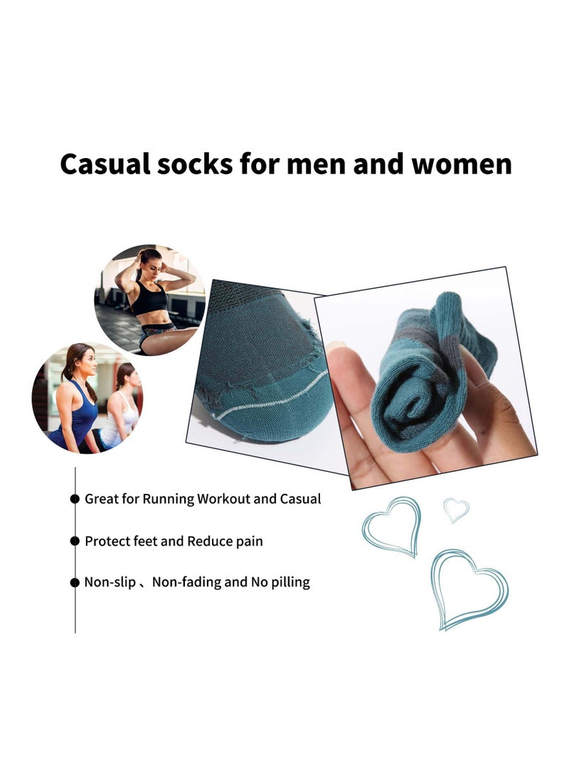 SYOSI 6 Pairs Trainer Socks for Men and Women Ankle Socks Breathable Cotton Low Cut Socks Non Slip Socks with Arch Support Athletic Running Socks  - Image 4