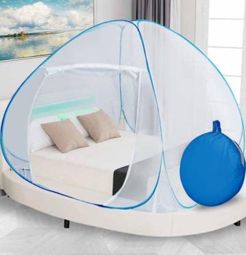 ZLXO Adults Polyester Washable Mosquito Net - 6x4 Feet - Sky Blue