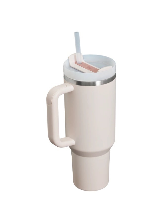 Stanley Quencher H2.0 FlowState Stainless Steel Vacuum Insulated Tumbler with Lid & Straw – 40oz, Rose Quartz – Ideal for Water, Iced Tea, Coffee, Smoothies & More - Image 2