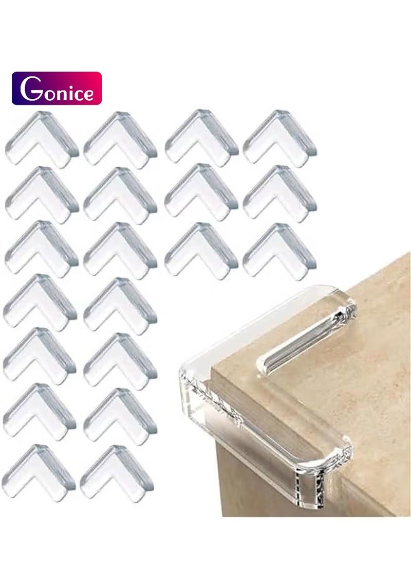 Gonice 20Pcs Safety Corner Protectors Guards Clear Baby Proofing Safety Corner Edge Bumpers Kids Soft Table Corner Protectors for Kids, Furniture, Cabinet, Coffee Table  - Image 1