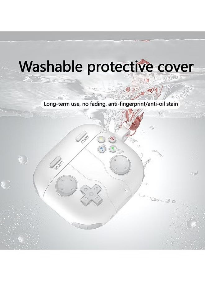 Generic - AirPods 4 Case With MagSafe, Shock-Proof Protective Silicone Case, With Game Shape Case Cover and Keychain Accessories, Apple Airpods 4th Generation Case Cover, (White) - Image 1